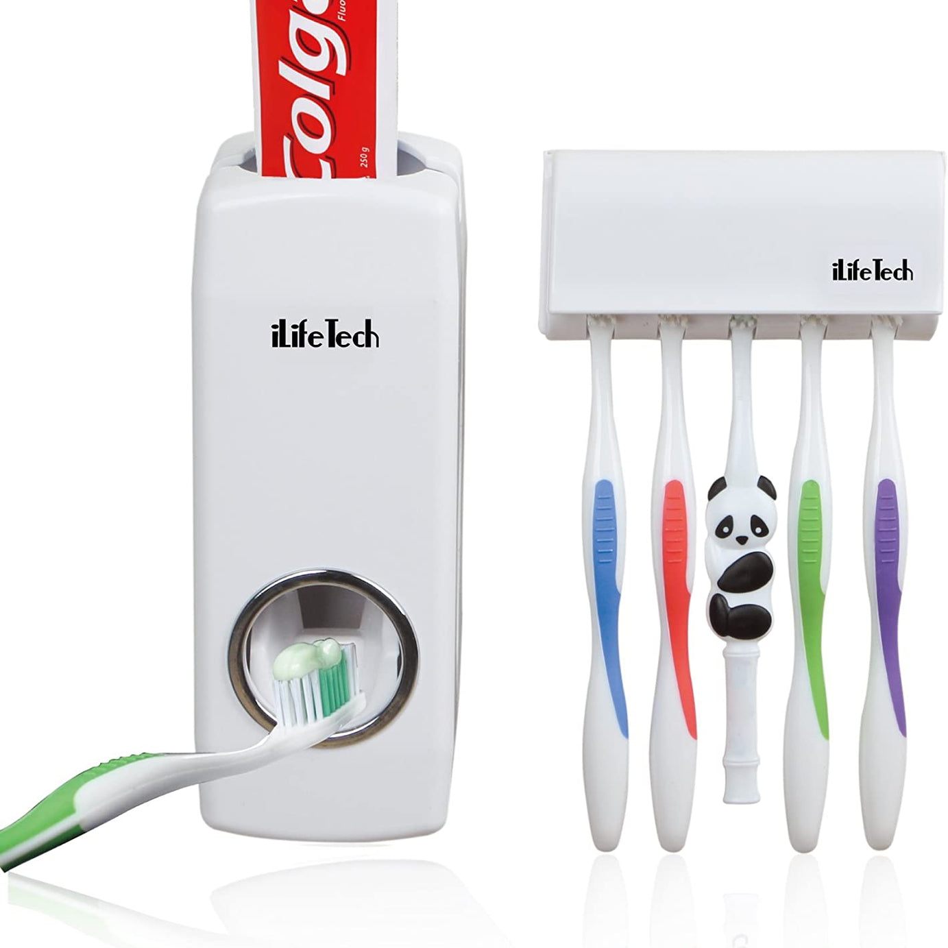 Buy 1 Set Get 1 Set Free Avail 2 Toothpaste Dispenser & 2 Toothbrush Holder Super Premium Quality