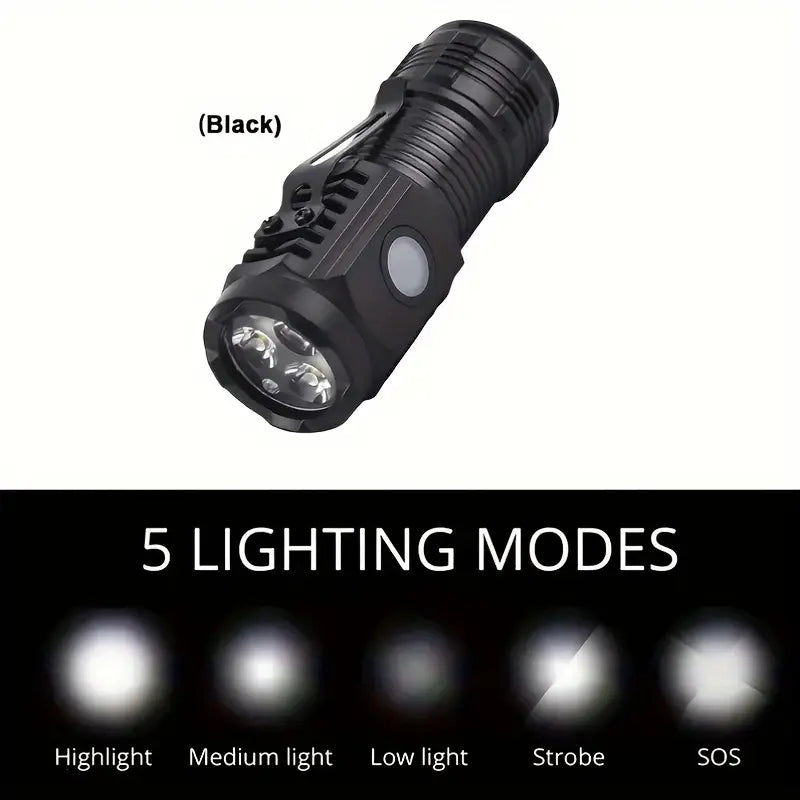 Rechargeable 3 Led Mini Flashlight Emergency Touch Light with Out Magnetic