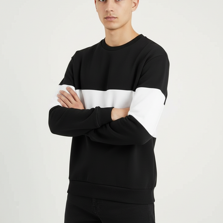 Zebra Black and White Block Sweatshirt