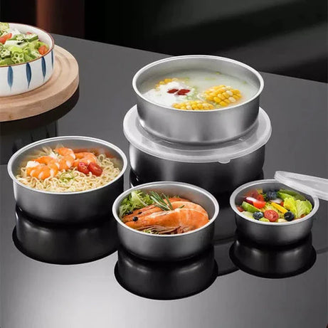5-Piece Stainless Steel Bowl Set with Lids
