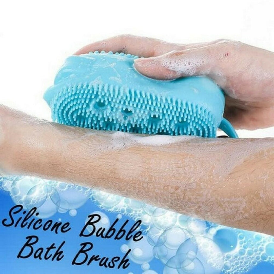 Silicone Body Scrubber Shower Exfoliating Sponge Bubble Bath Brush Massager Skin Cleaner with Box For Home and Outdoor Use