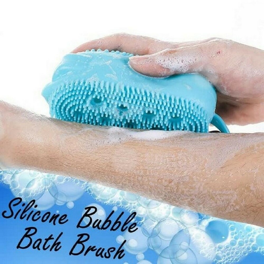 Silicone Body Scrubber Shower Exfoliating Sponge Bubble Bath Brush Massager Skin Cleaner with Box For Home and Outdoor Use