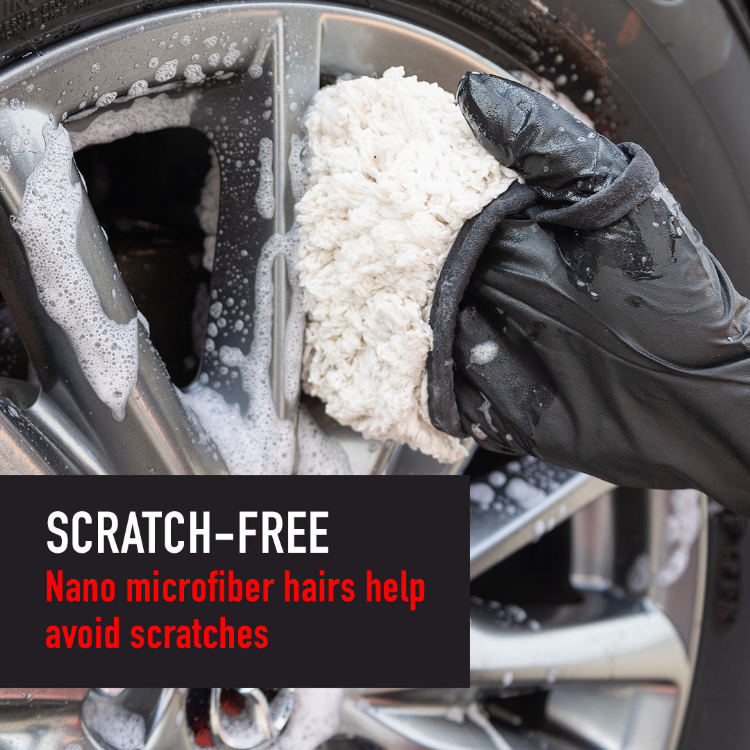 (Pack of 2) Washing Mitt One Side Micro Fiber Car Wash Glove Duster