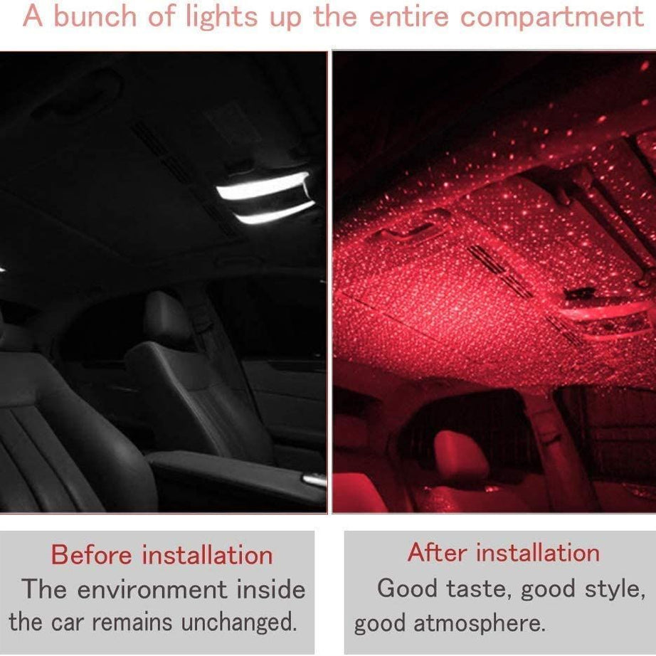 Auto Rotating Adjustable Car Interior Ceiling LED Light - Car Interior Decor - USB LED Roof Projection Atmosphere Star Light in Just Rs 999