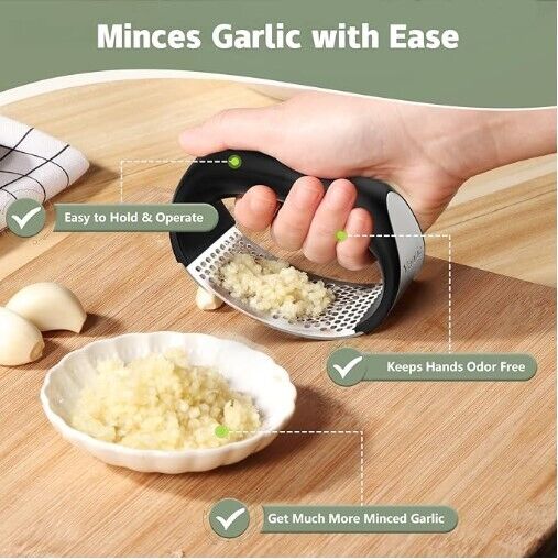 Stainless Steel Garlic Press Crusher