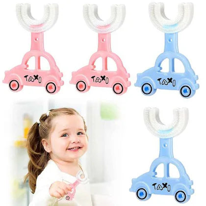 (Pack of 2) Taxi U Shape Teether Brush 360 Degrees Mouthpiece Tooth Brush For Toddlers