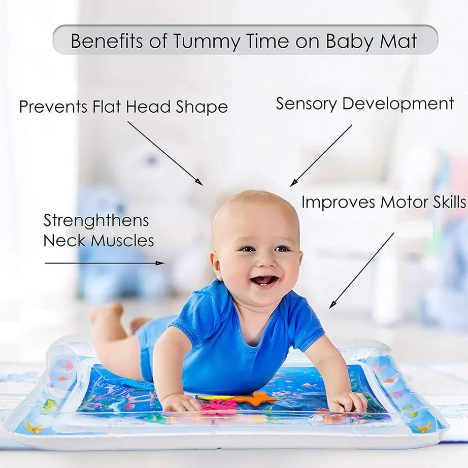 Inflatable Tummy Time Water Mat for Baby Water Play and Splashing fun